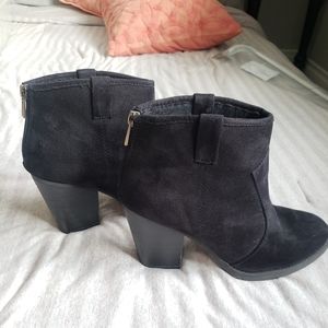 Black 4" booties, size 10